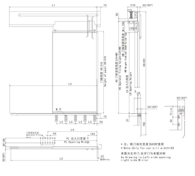 ESHINE TYP MS201 One Panel Side Opening Door Operator Price