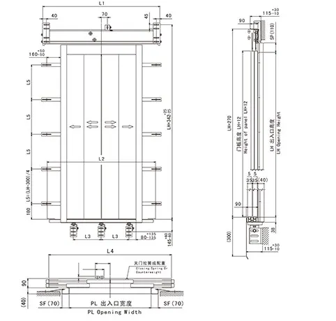 ESHINE TYP MS222 4 Panel Centre Opening Landing Door Hanger Price