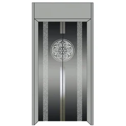 Hairline Floral Designed Landing Door Panel