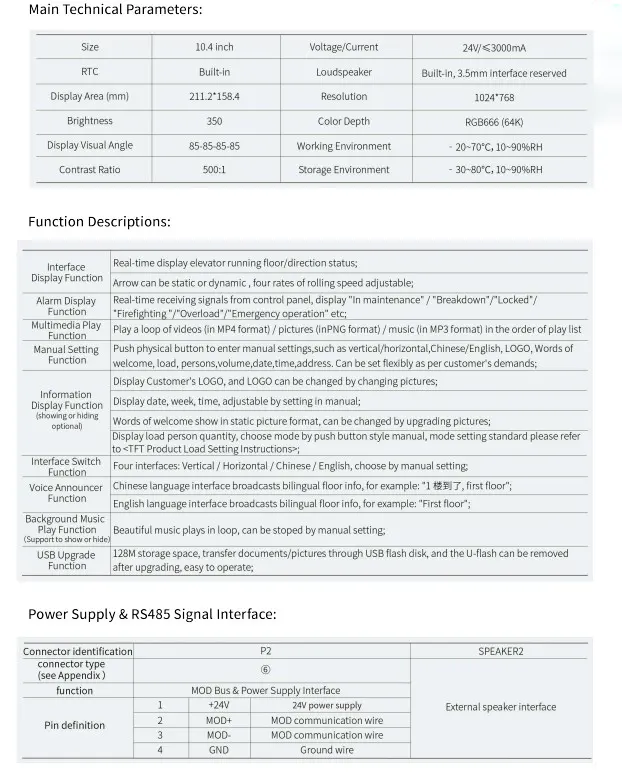 MCTC-HCB-M61A 10.4 Inch Elevator COP PCB Board