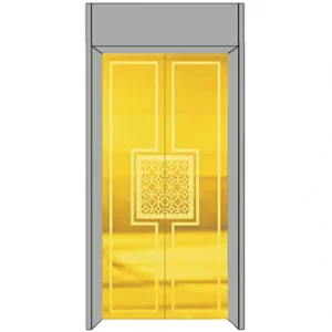 Titanium gold & mirror etching Landing Door Panel