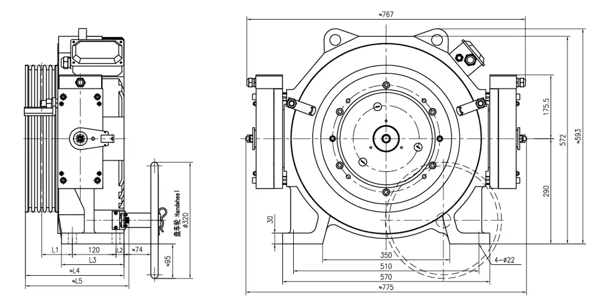 Torin Drive GTW9S Elevator Traction Motor