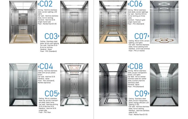 FUJI Japan Passenger Elevator Modernization cabin designs
